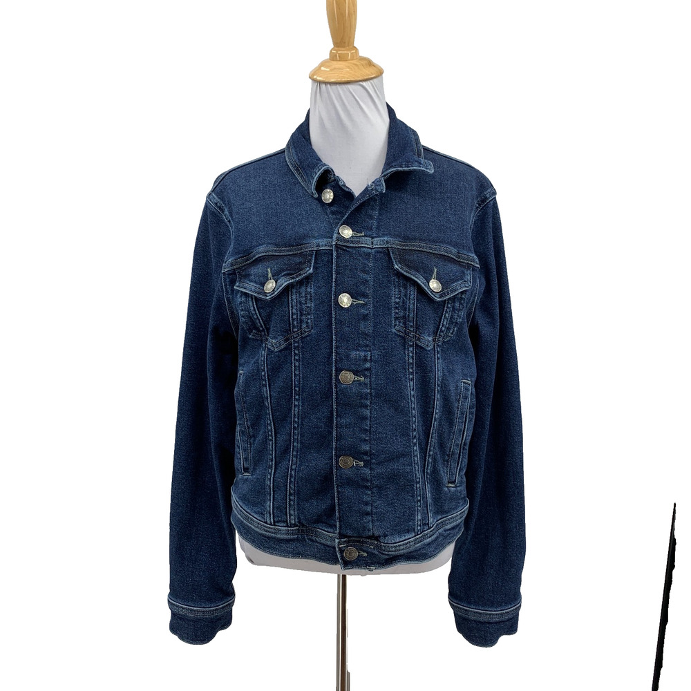 Splendid Jacket Womens M Medium Blue Jean Trucker Button Up Cropped Denim Pocket